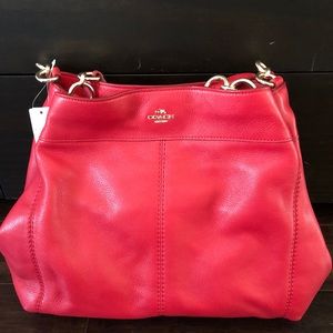 Coach Lexy Pebble Shoulder Bag in Red.  NWT!